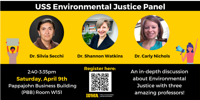 photos of 3 faculty for environmental justice panel