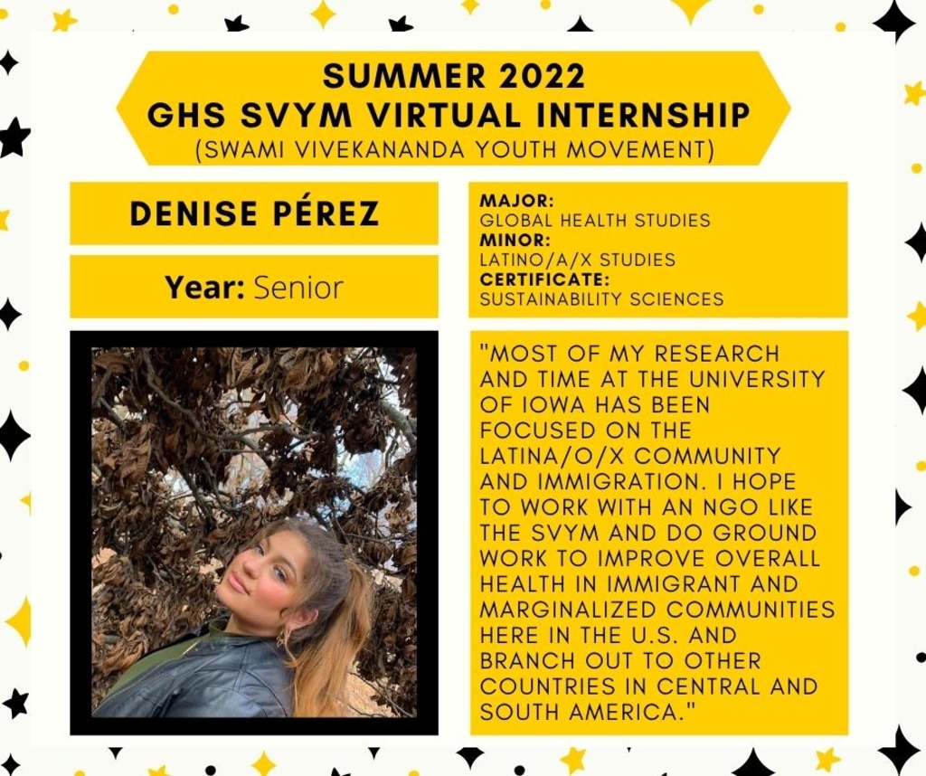 Denise Perez - Summer 2022 GHS SVYM Virtual Internship